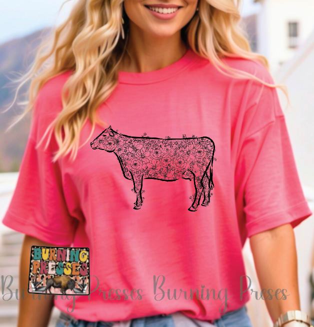 1726 Flower Cow sublimation/DTF Transfer