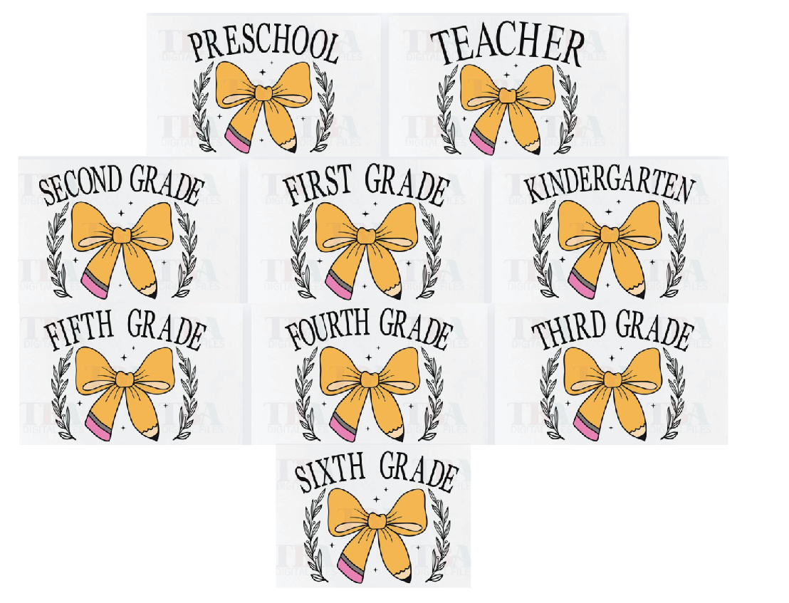 1732 Grade Pencil Bow sublimation/DTF Transfer