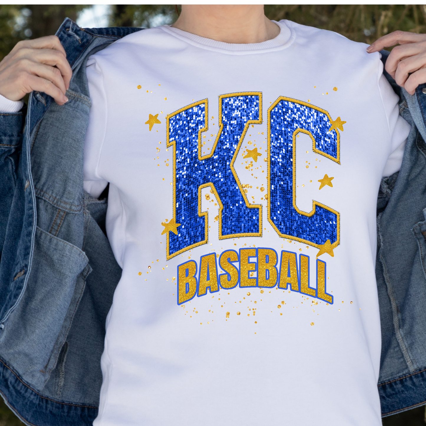 3017 KC faux glitter baseball Sublimation/DTF Transfer