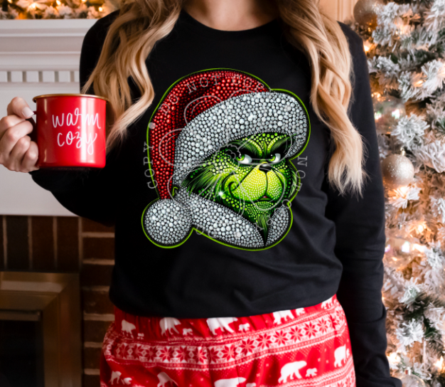 3091 Rhinestone Grinch Sublimation/DTF Transfer