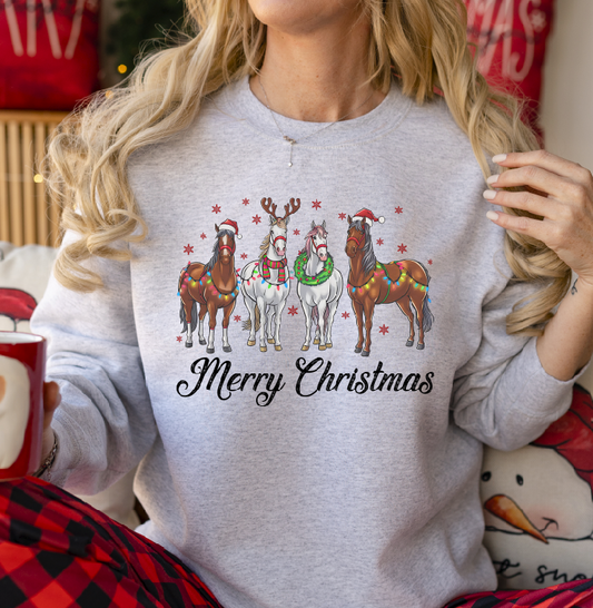 3155 Merry Christmas Horses DTF/Sublimation Transfers