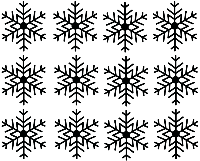 3156 Sheet of snowflakes DTF/Sublimation (In Black) Transfers