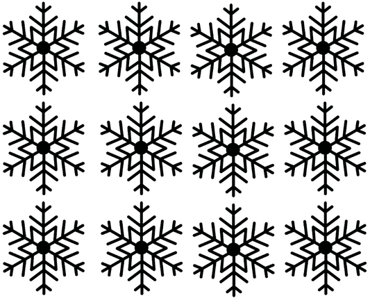 3156 Sheet of snowflakes DTF/Sublimation (In Black) Transfers