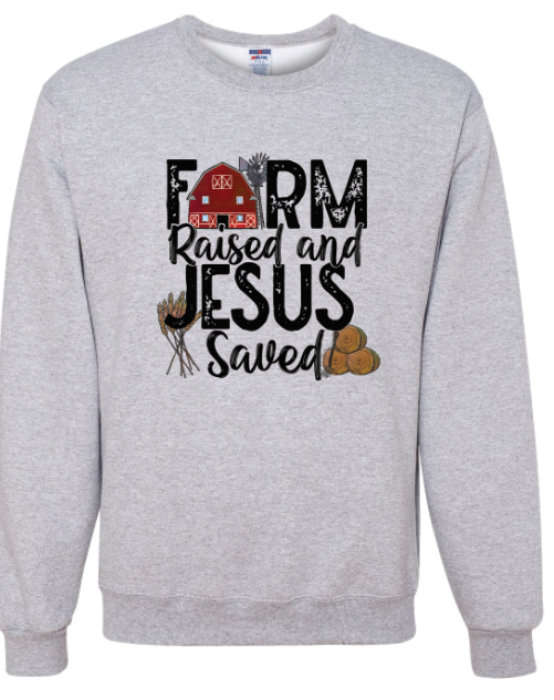 3158 Farm raised Jesus saved DTF/Sublimation Transfers