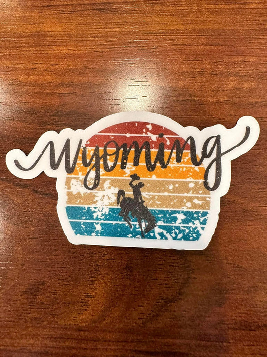 Exclusive Wyoming multicolor Design 3" Sticker