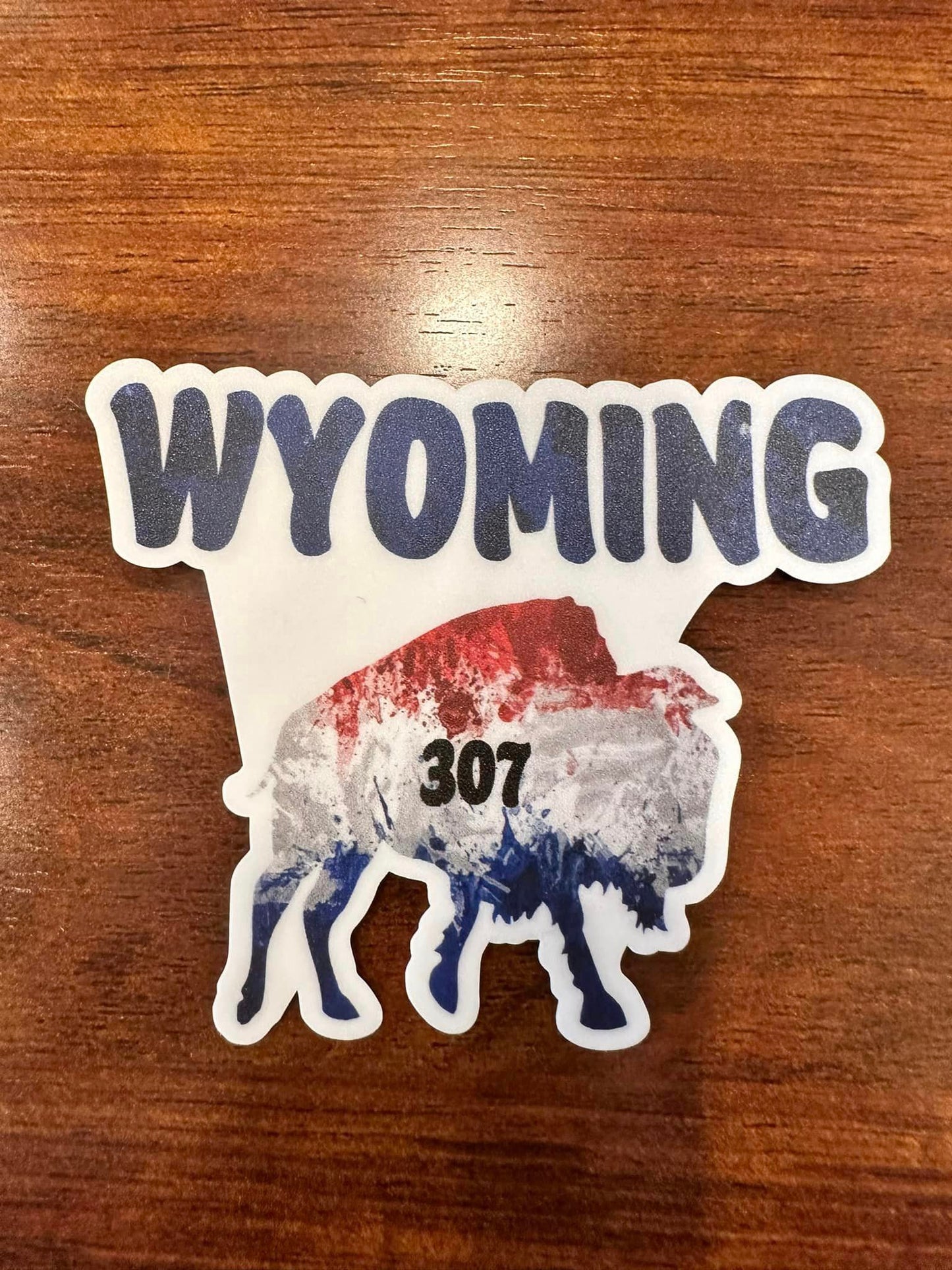 Exclusive Wyoming Buffalo Blue Design 3" Sticker