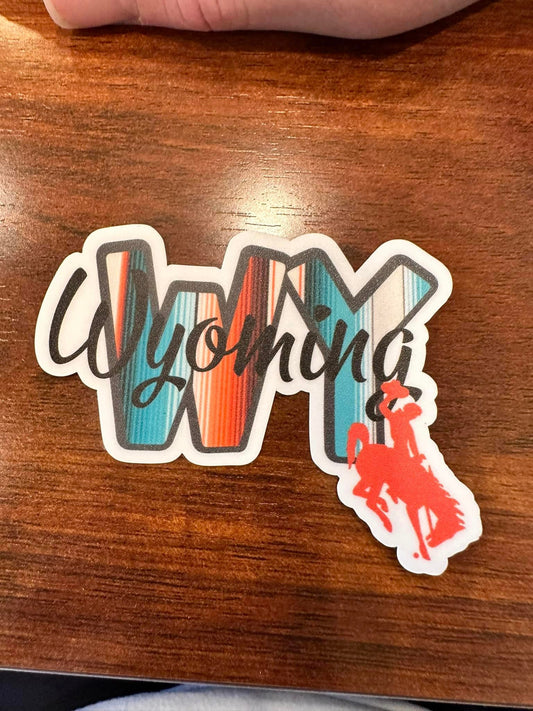 Exclusive Wyoming Teal Design 3" Sticker