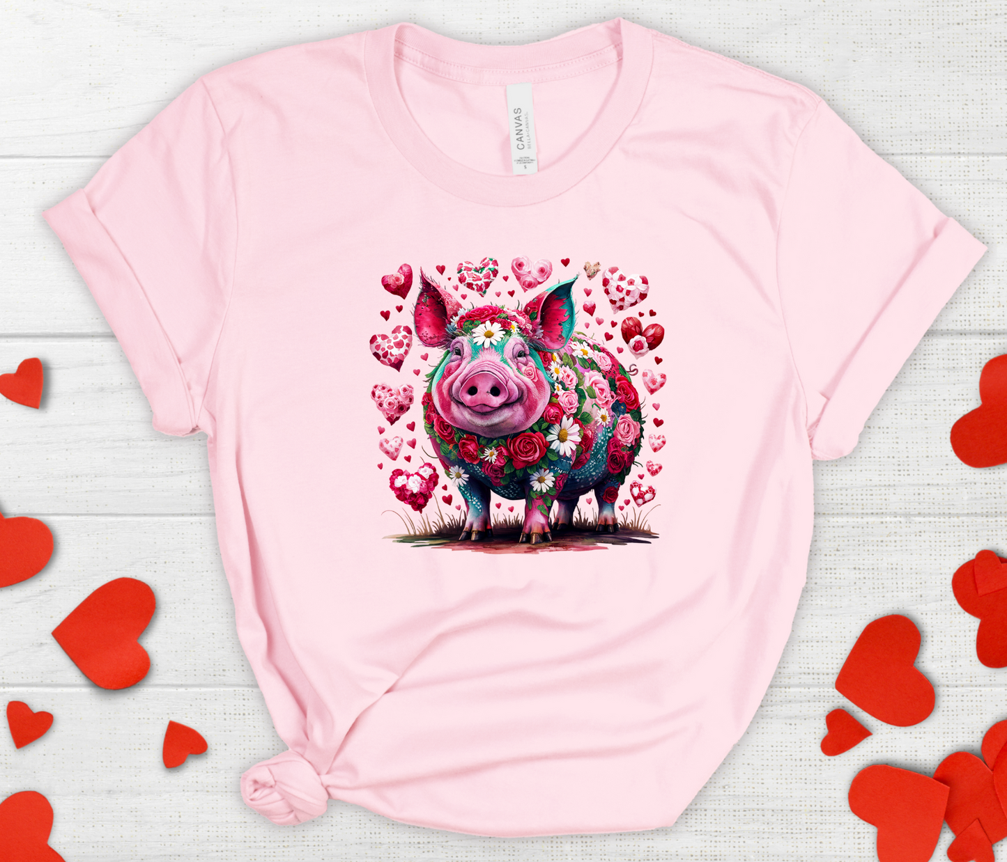3507 Floral pig valentine DTF/Sublimation Transfer