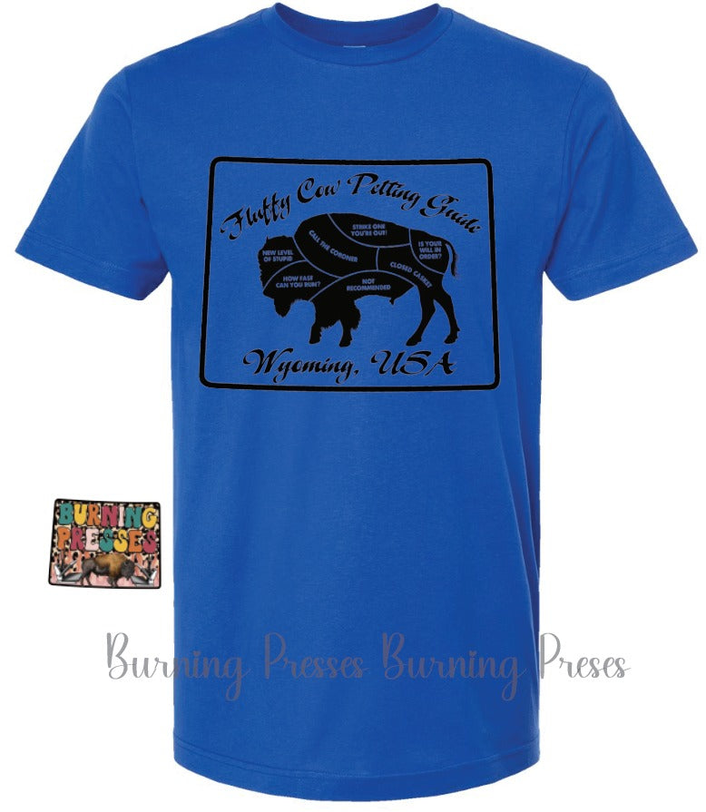 Fluffy Cow Petting Guide T-Shirt Wyoming