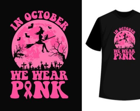 1911 In Oct we wear pink DTF/Sublimation Transfer