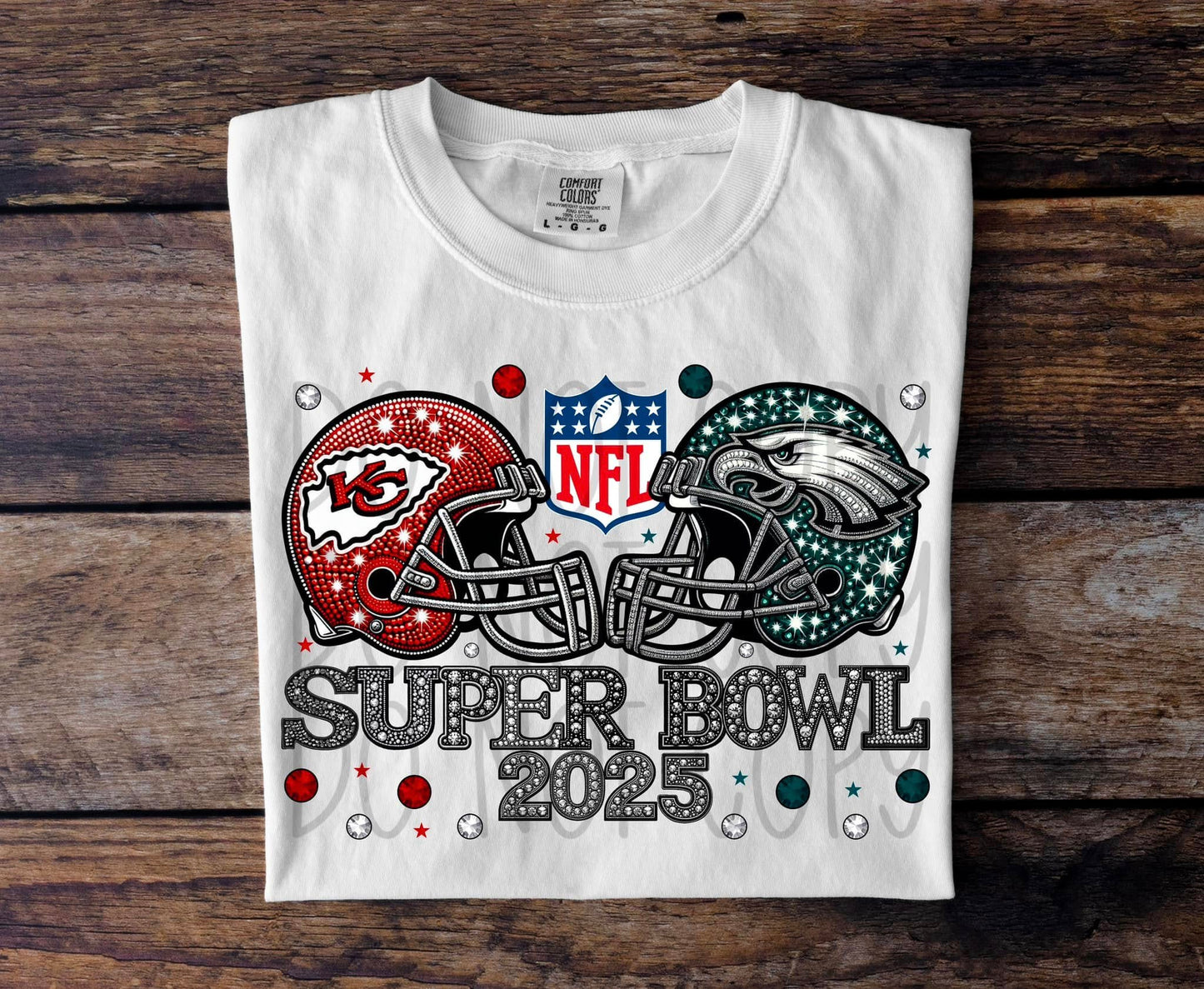 SUPER BOWL 2025 Rhinestones DTF/Sublimation Transfer