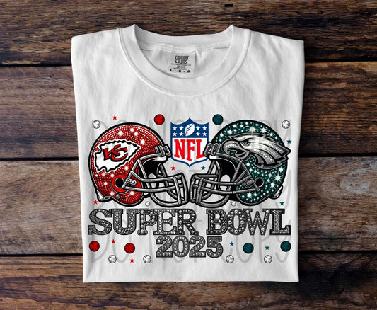 SUPER BOWL 2025 Rhinestones DTF/Sublimation Transfer