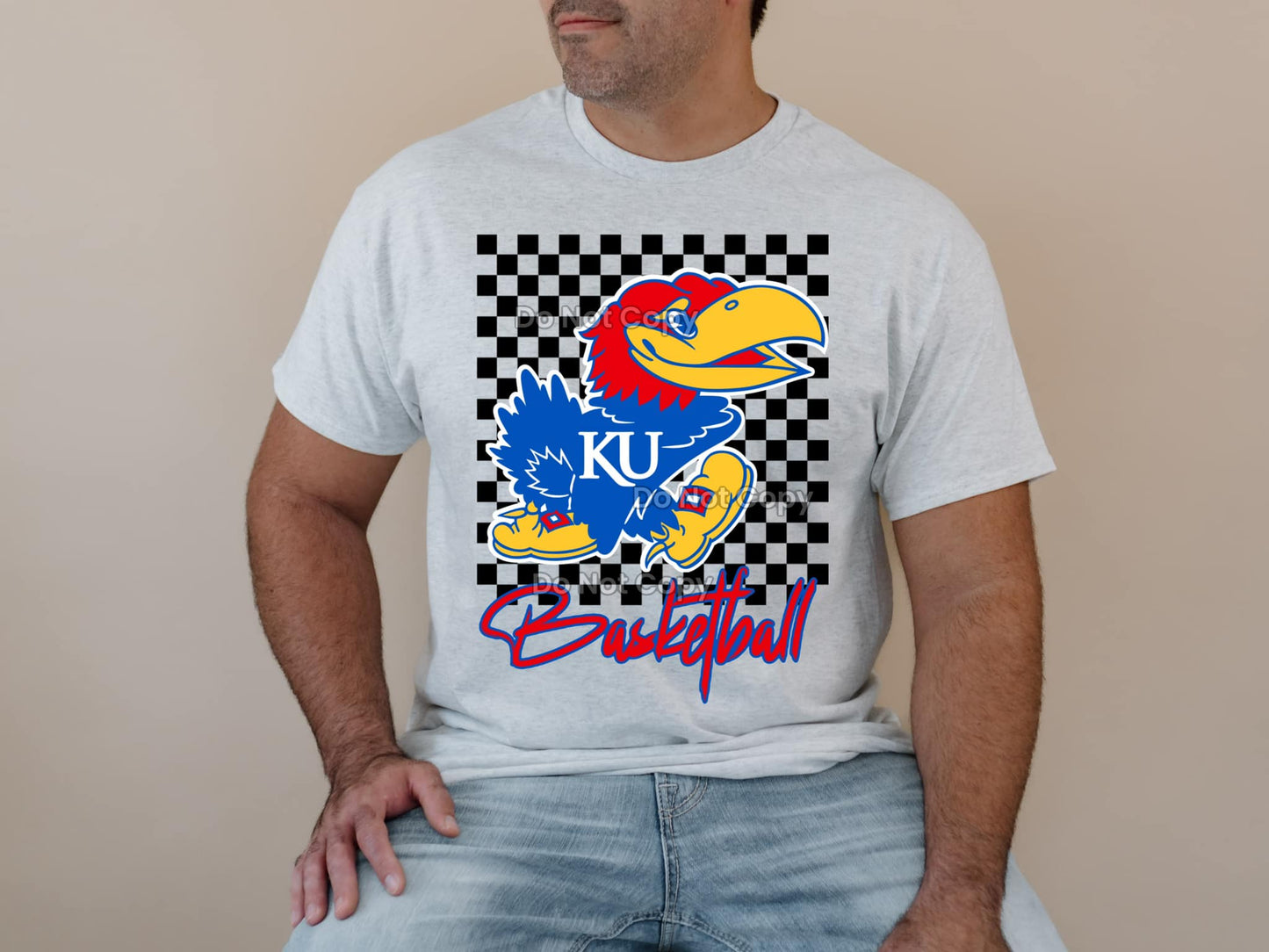 Kansas Basketball Checkered DTF Transfer