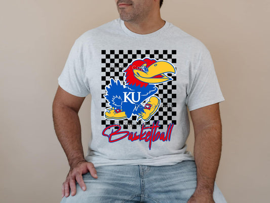 Kansas Basketball Checkered DTF Transfer