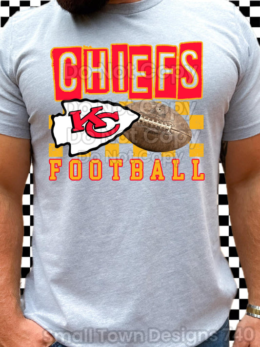 KC checkered football DTF Transfer