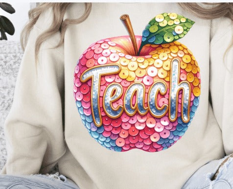 Teach Apple button DTF Transfer