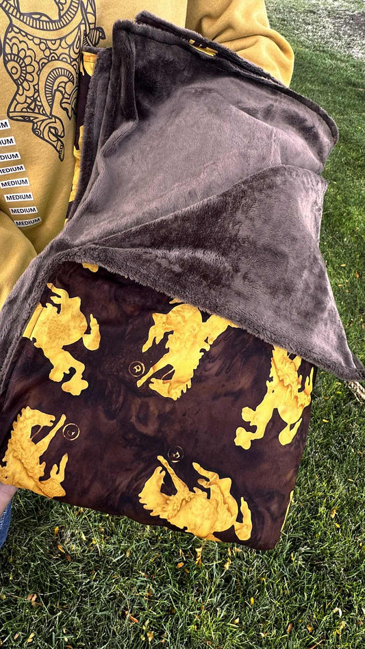Wyoming Cowboys Minky Baby Blanket