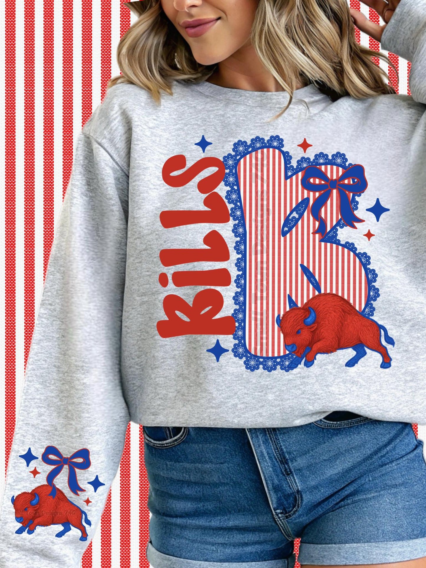 Bills Spirit red and blue DTF Transfer