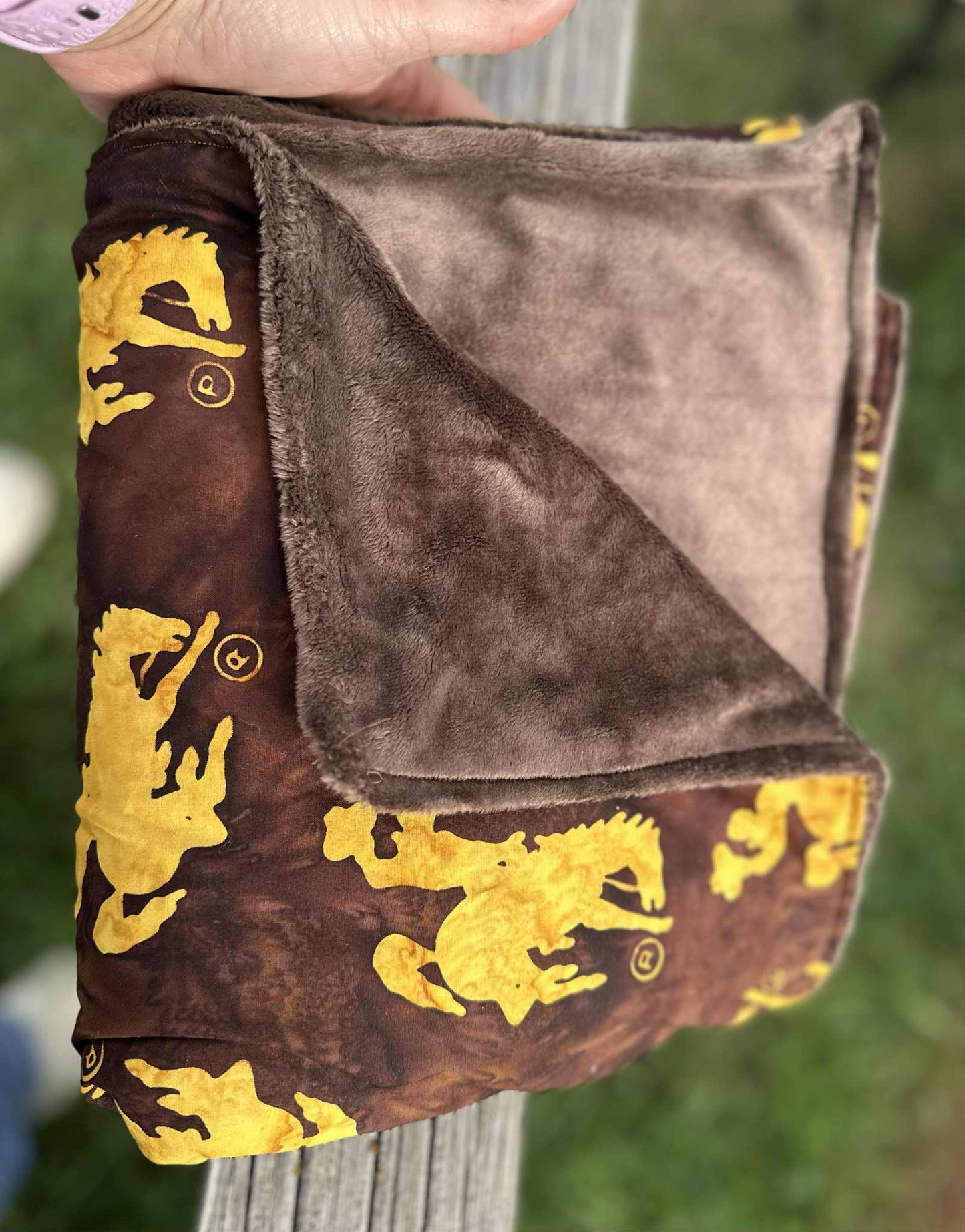 Wyoming Cowboys Minky Baby Blanket