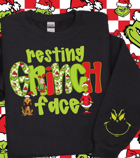 Resting Grinch Face DTF Transfer