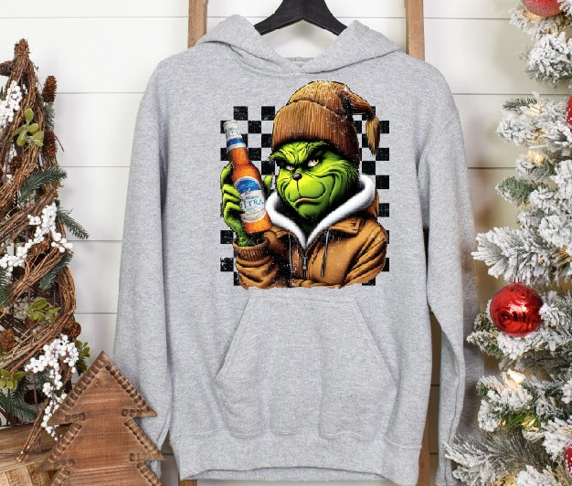 Green guy with drink of choice DTF Transfer