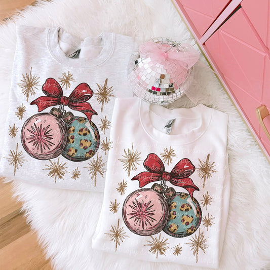 Vintage Christmas ornaments DTF Transfer