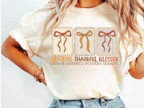 Grateful Thankful Blessed DTF Transfer