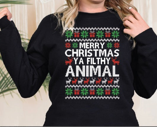 Merry Christmas ya filthy animal DTF Transfer