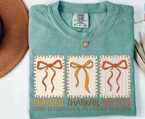 Grateful Thankful Blessed DTF Transfer