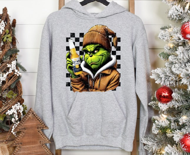 Green guy with drink of choice DTF Transfer