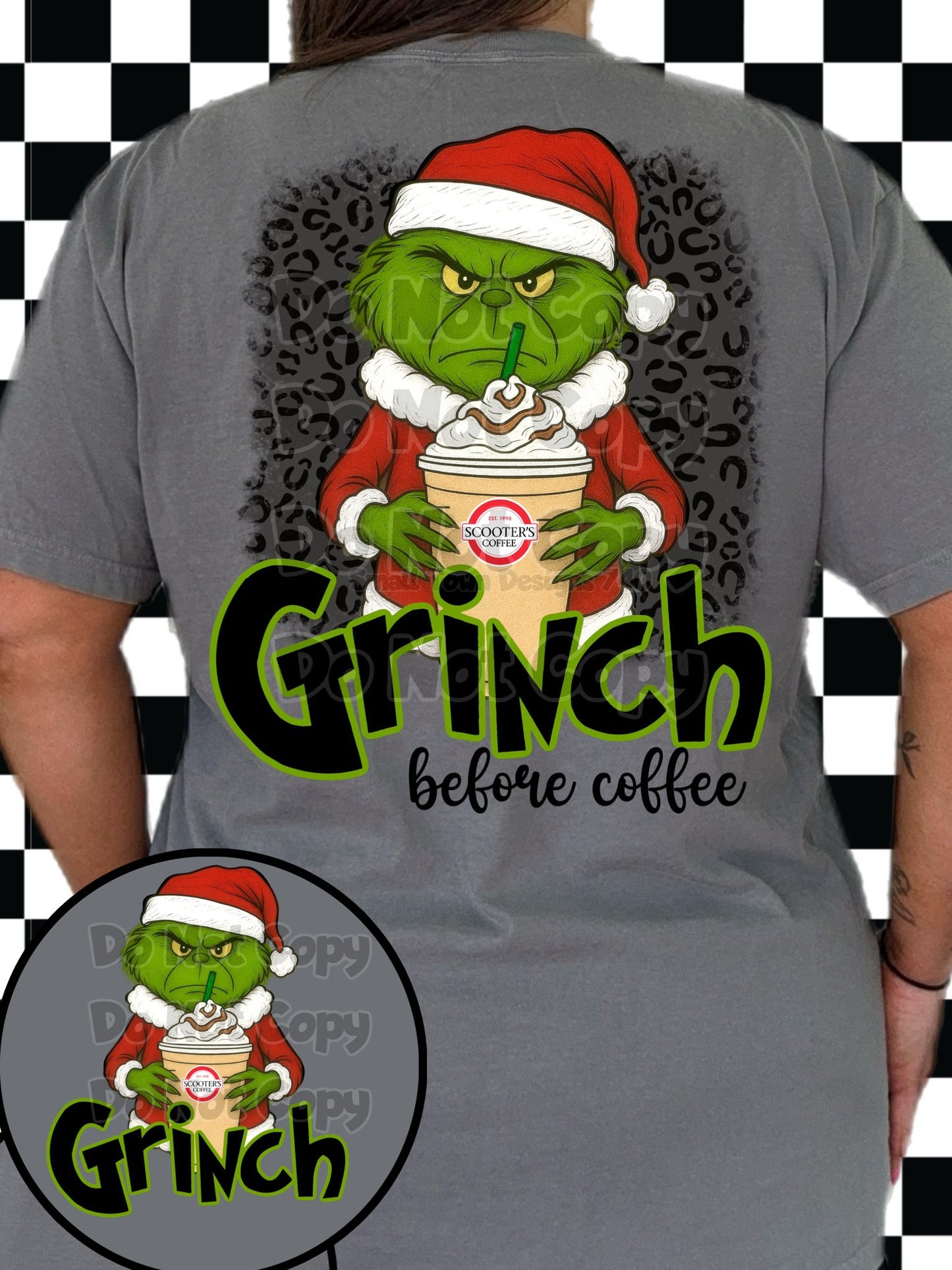 Green guy feeling before coffee, pick your coffee DTF Transfer