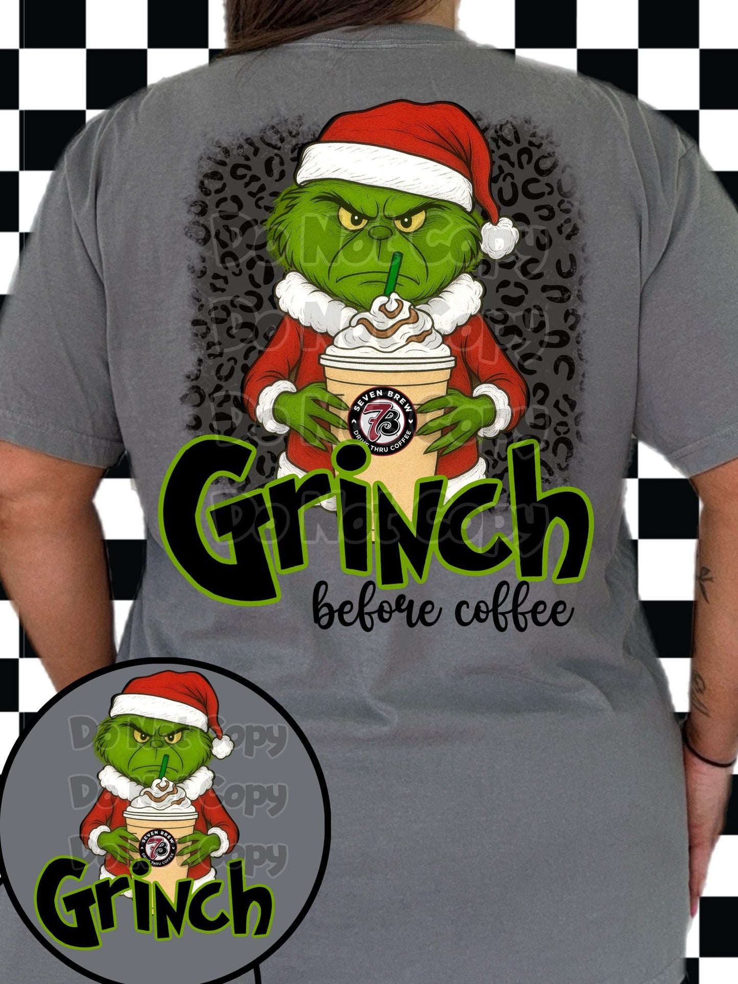 Green guy feeling before coffee, pick your coffee DTF Transfer