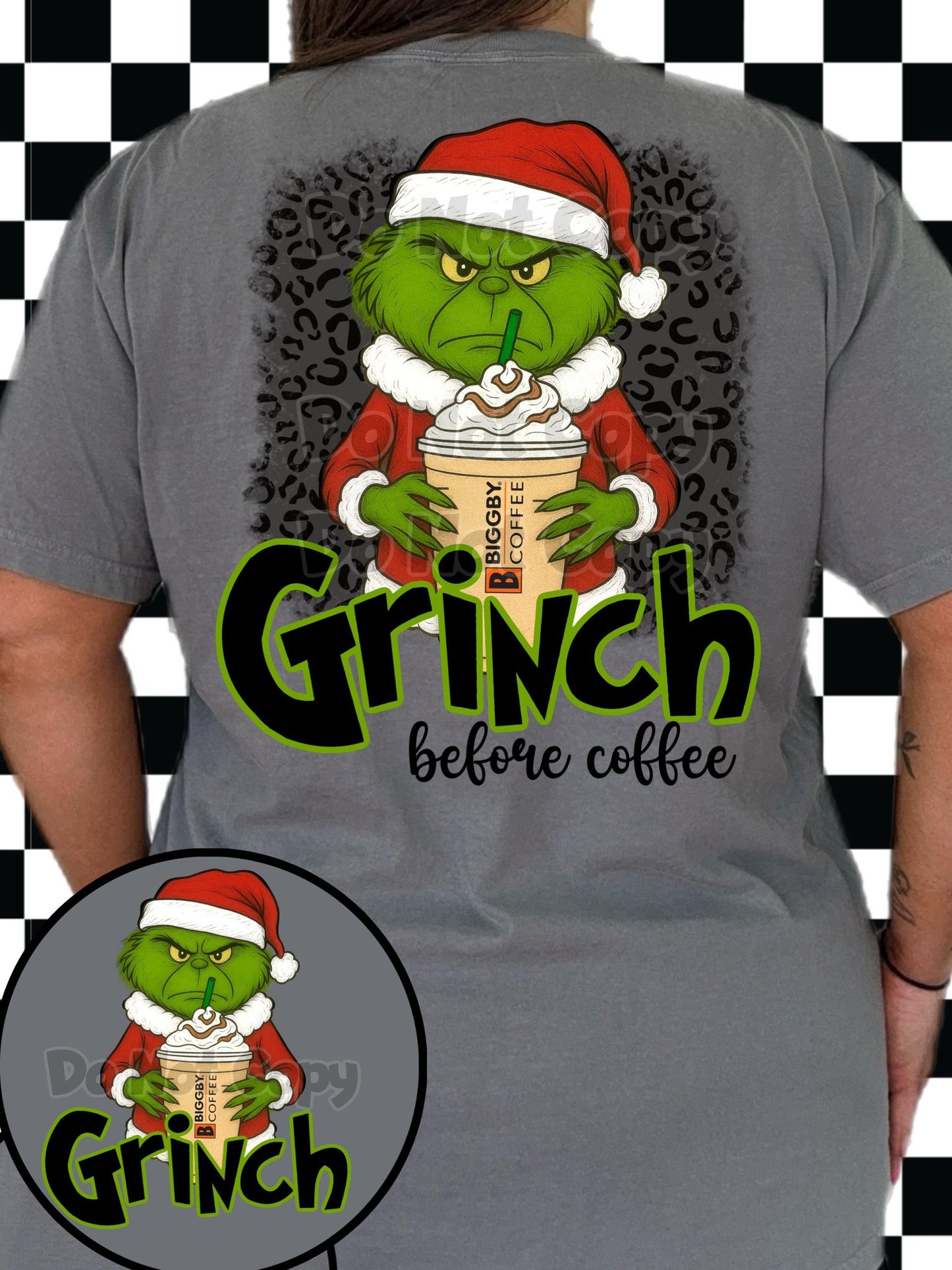 Green guy feeling before coffee, pick your coffee DTF Transfer