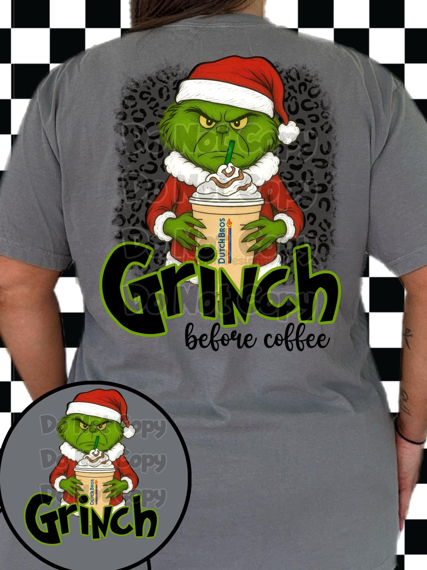 Green guy feeling before coffee, pick your coffee DTF Transfer