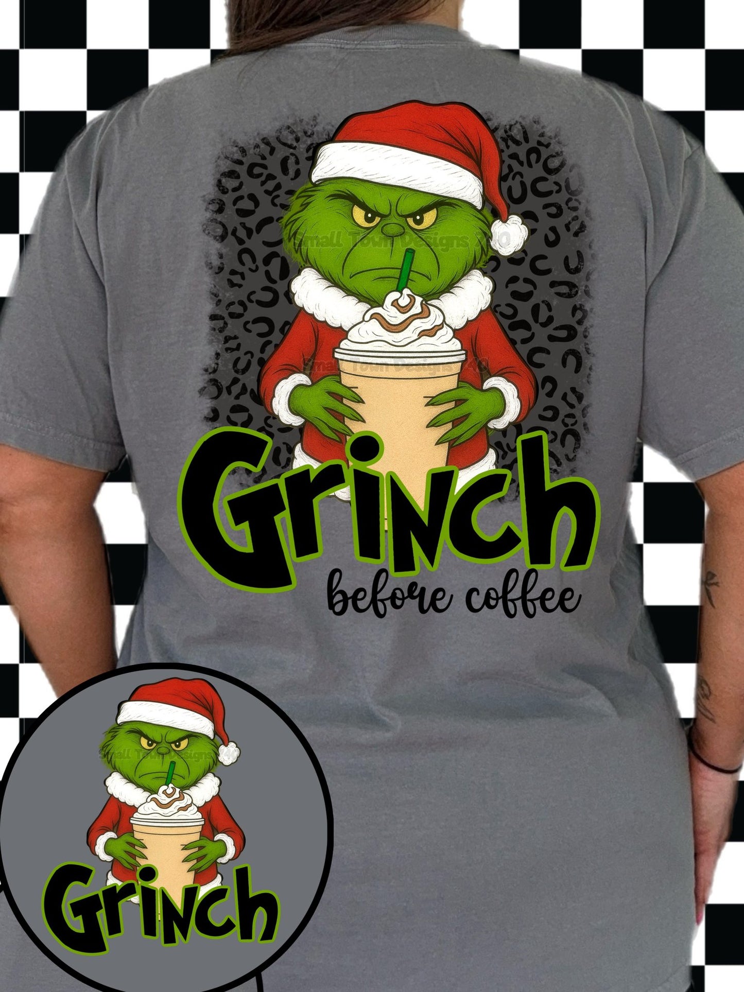 Green guy feeling before coffee, pick your coffee DTF Transfer