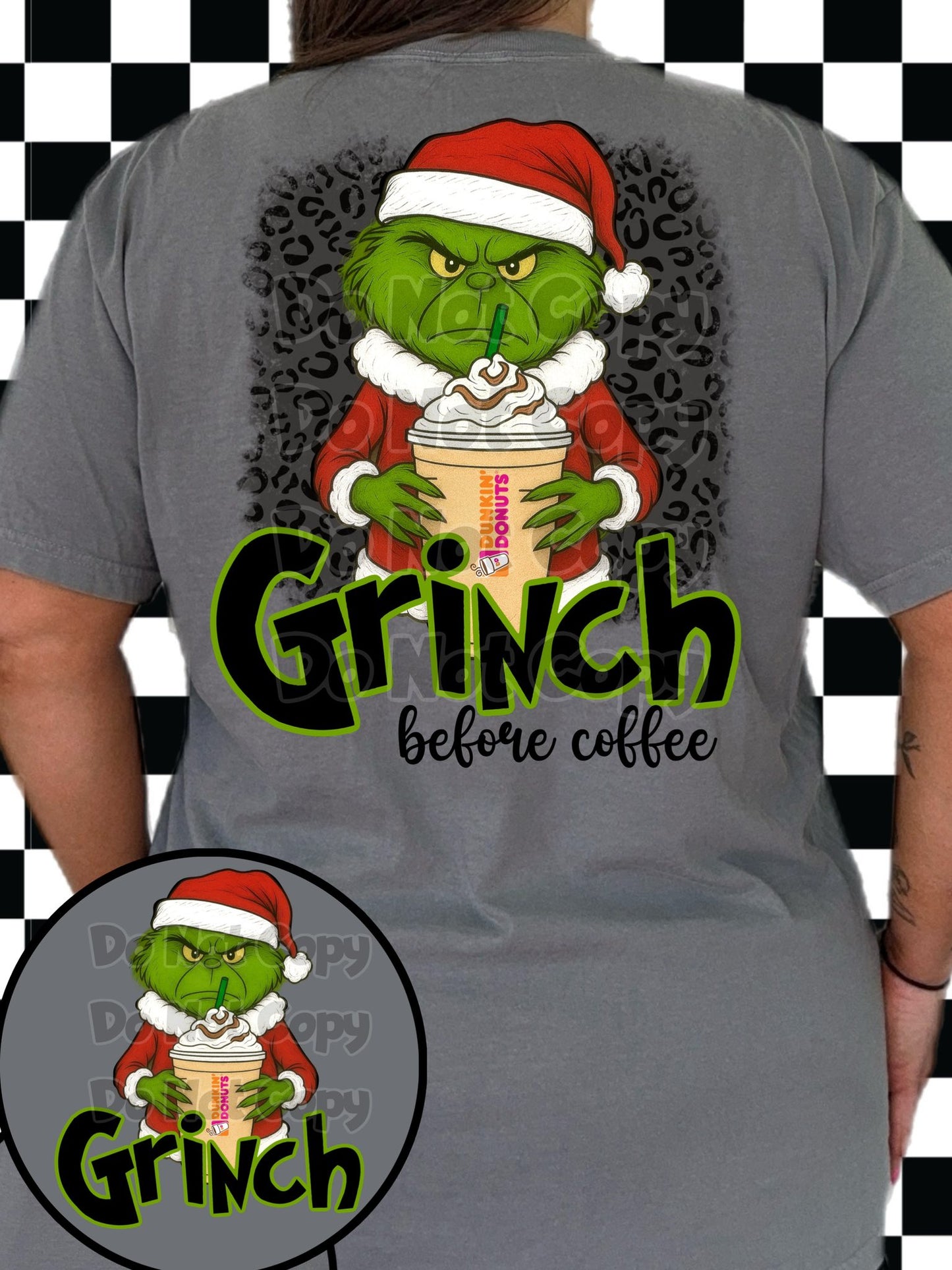 Green guy feeling before coffee, pick your coffee DTF Transfer