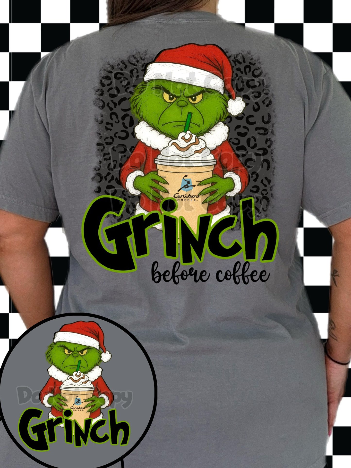 Green guy feeling before coffee, pick your coffee DTF Transfer