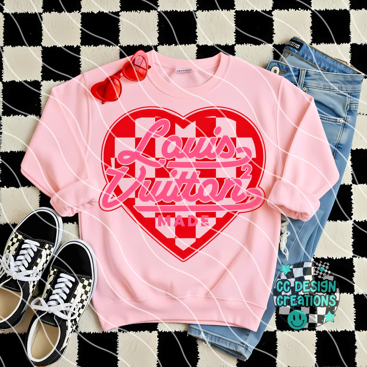 Choose Checkered Heart DTF Transfer