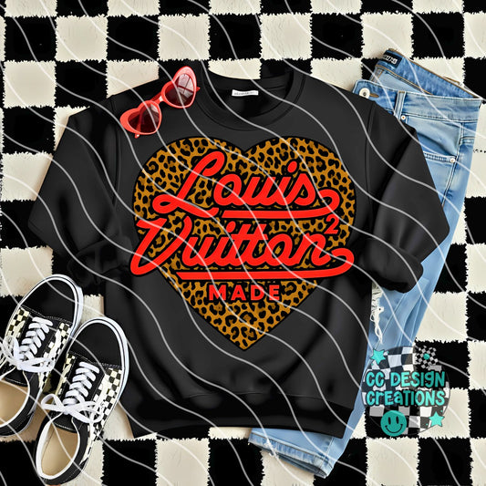 Choose color of leopard heart DTF Transfer