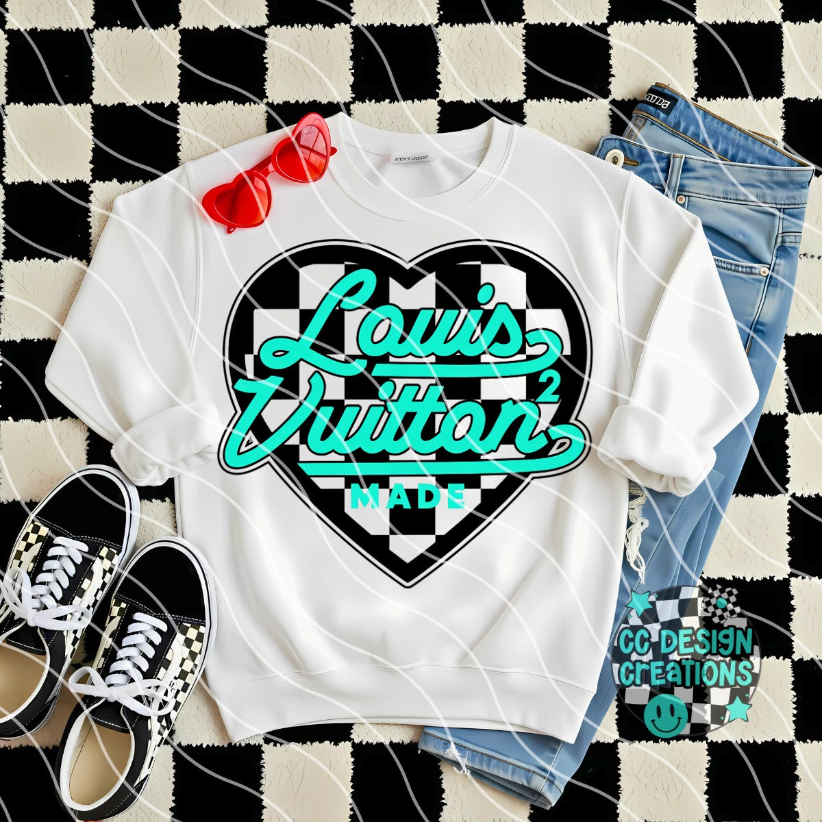 Choose Checkered Heart DTF Transfer