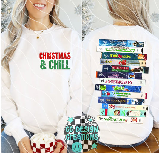 Christmas Movies and Chill DTF Transfer