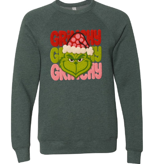 Faux Yarn Green guy with red, green and pink DTF Transfer