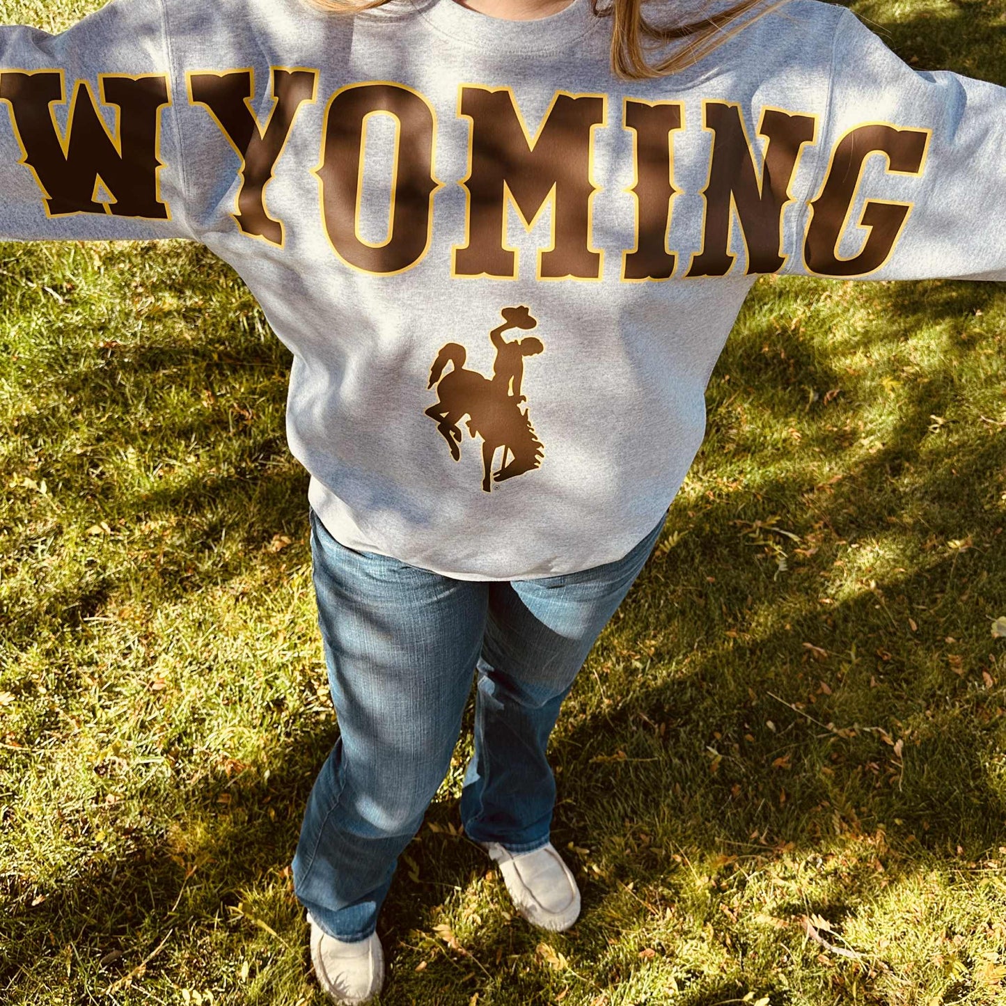 Large WYOMING varsity Crewneck