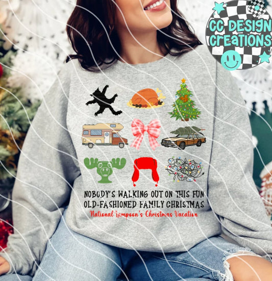 Family Vacation Christmas Movie saying and collage DTF Transfer