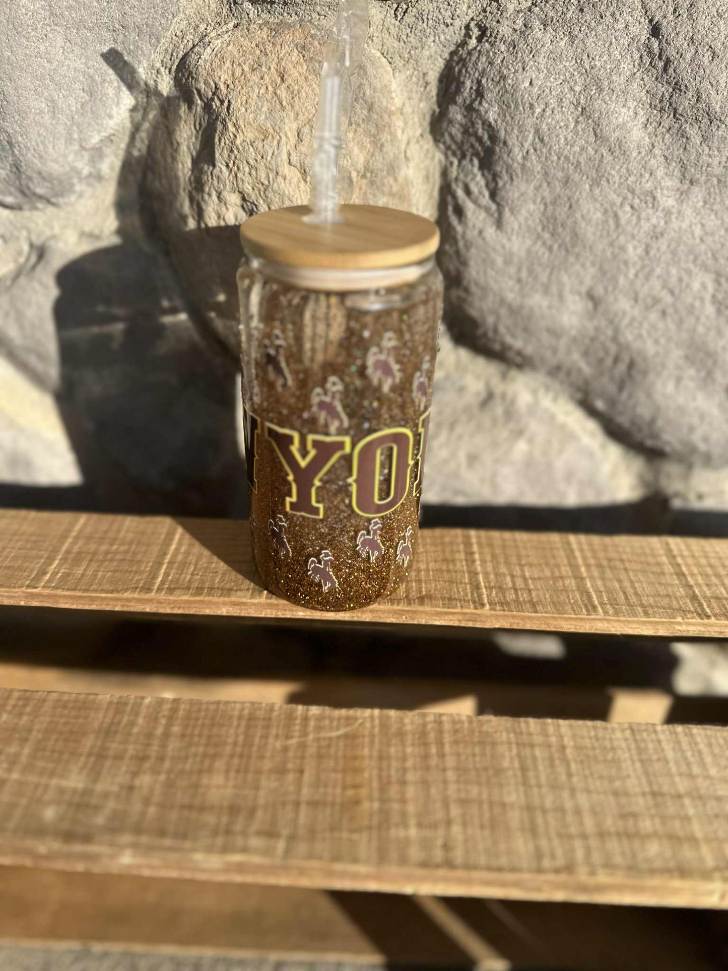 20 OZ Glass snow globe Wyoming Tumbler