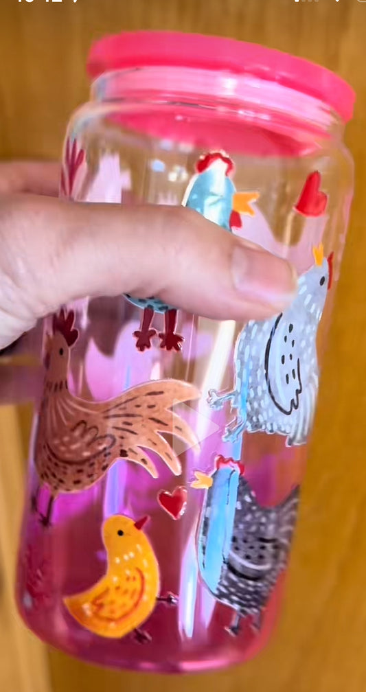 Chicken glass tumbler