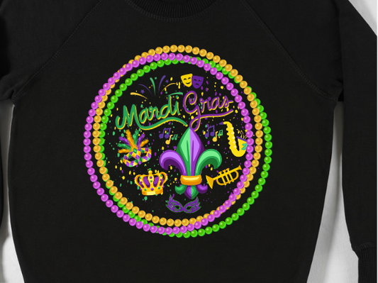 H917 Mardi Gras Beads DTF/Sublimation Transfer