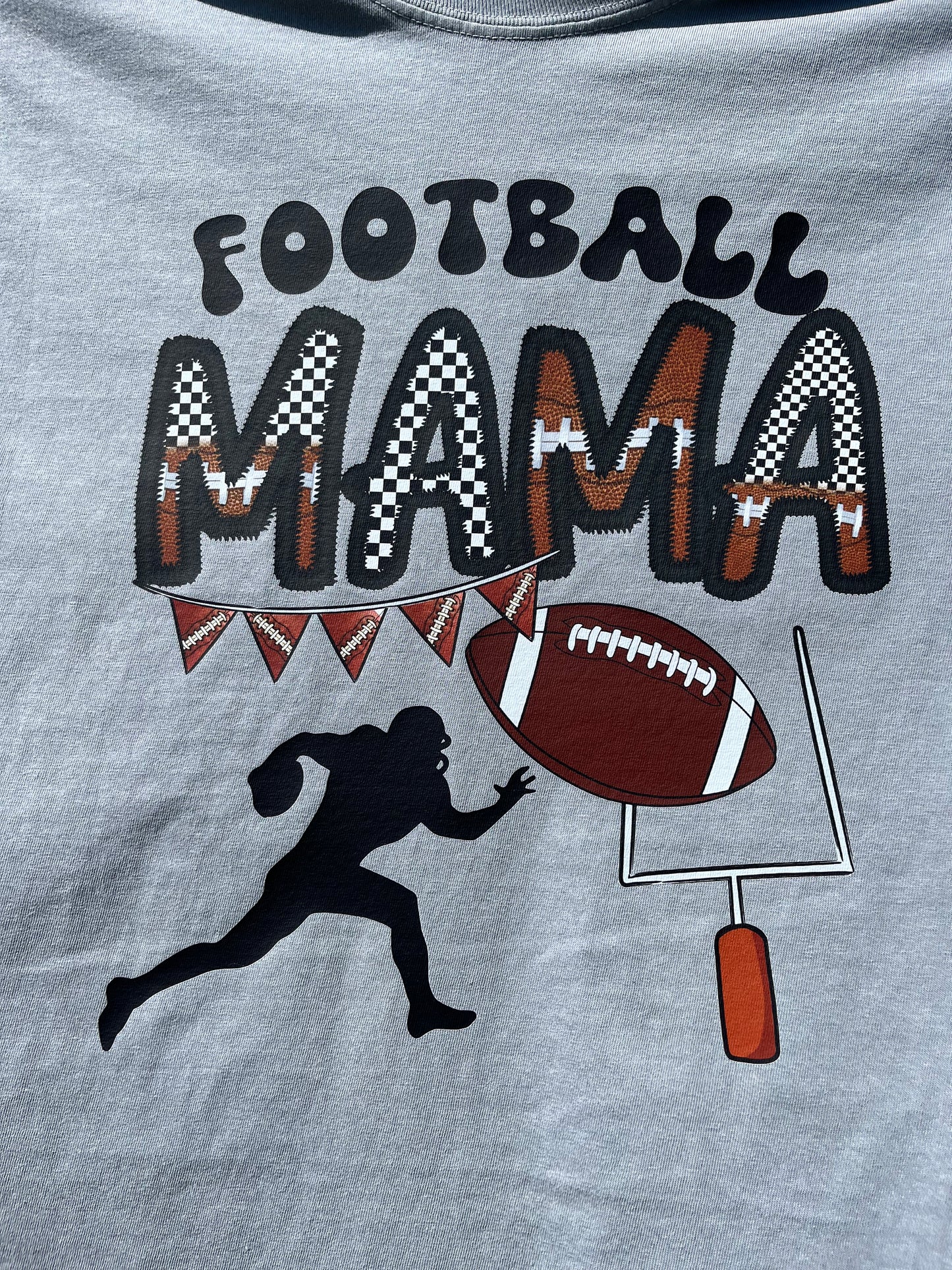 Football Mama on grey Comfort Colors T-shirt
