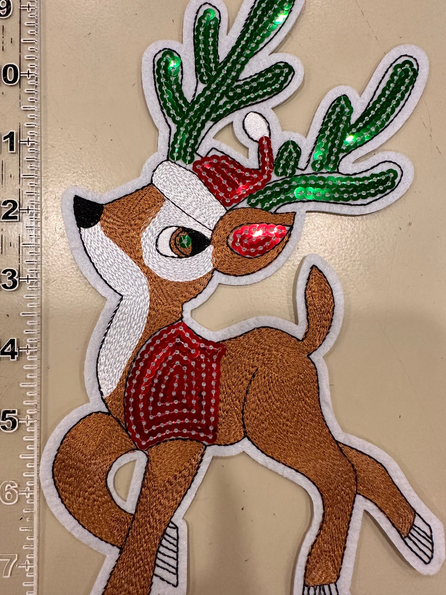 Reindeer sequin patch READY TO PRESS