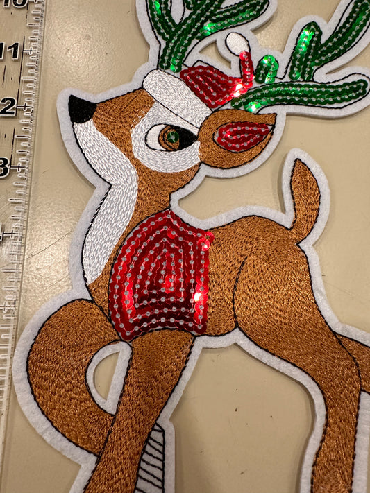 Reindeer sequin patch READY TO PRESS